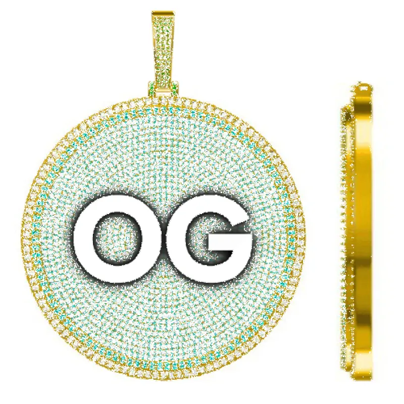 CUSTOM LETTER NECKLACE 3D BIG DISC sold by The GUU Shop