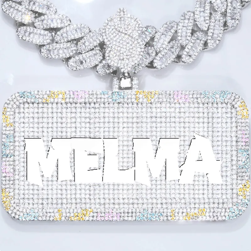 CUSTOM LETTER NECKLACE 3D COLORFUL SQUARE sold by The GUU Shop