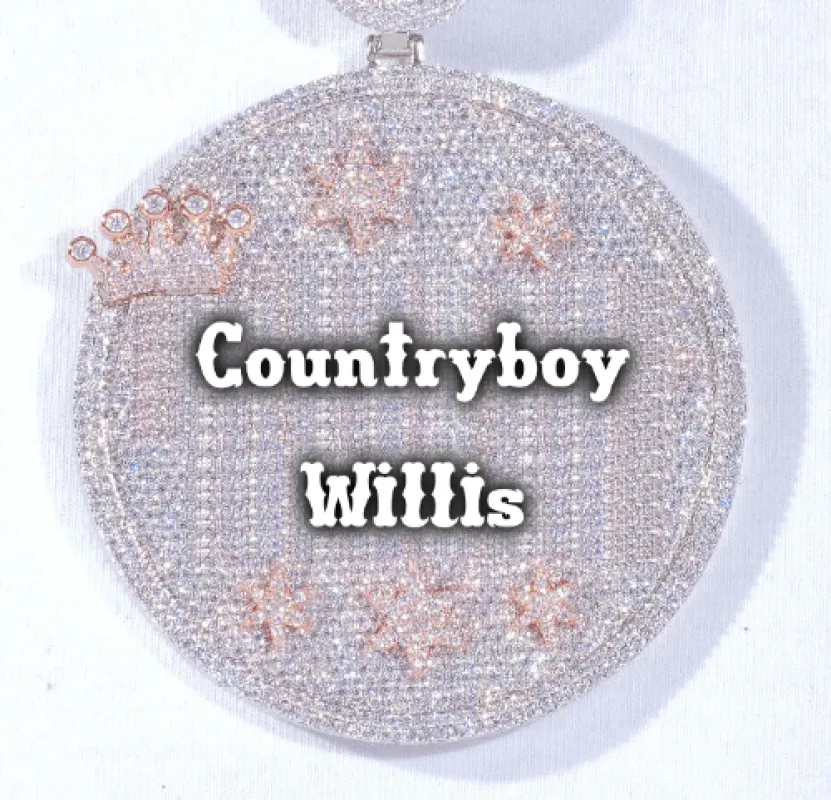 CUSTOM LETTER NECKLACE 3D BIG CROWN DISC sold by The GUU Shop