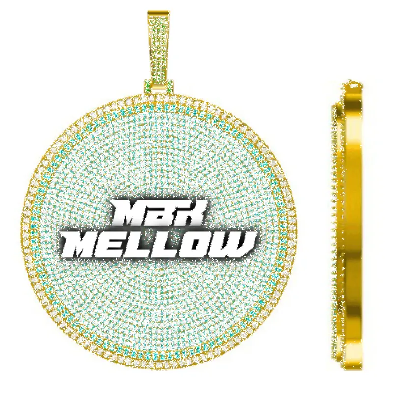 CUSTOM LETTER NECKLACE 3D BIG DISC sold by The GUU Shop