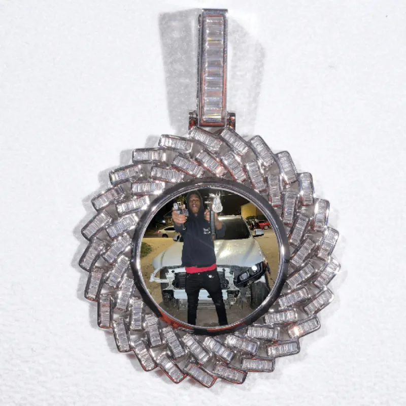 Large 3D Baguette Custom Picture Pendant sold by The GUU Shop