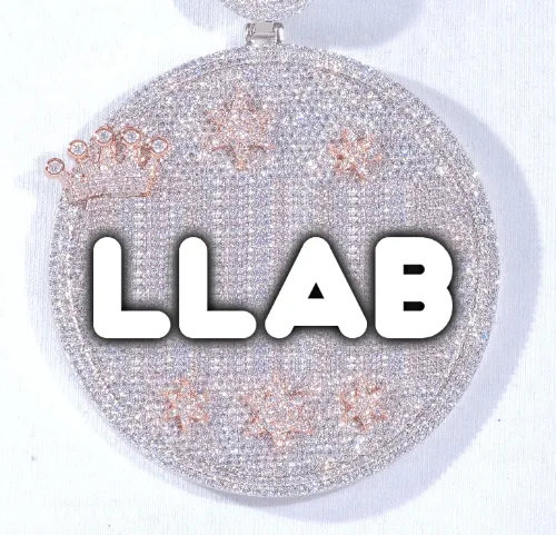 CUSTOM LETTER NECKLACE 3D BIG CROWN DISC sold by The GUU Shop