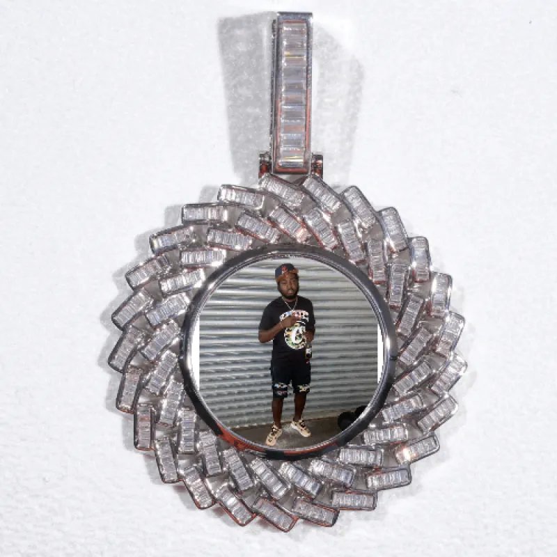 Large 3D Baguette Custom Picture Pendant made by The GUU Shop