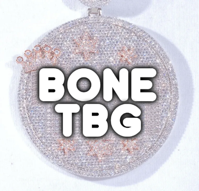 CUSTOM LETTER NECKLACE 3D BIG CROWN DISC sold by The GUU Shop