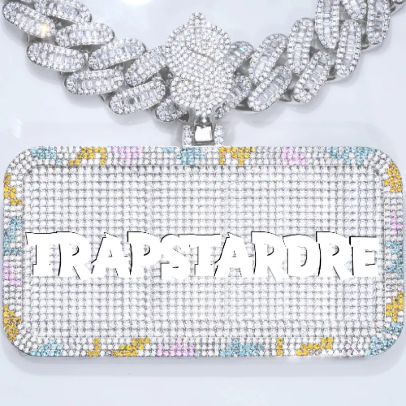 CUSTOM LETTER NECKLACE 3D COLORFUL SQUARE sold by The GUU Shop