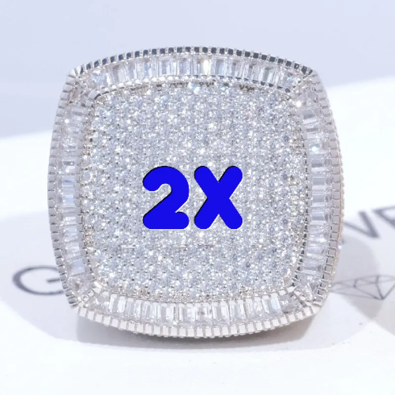 CUSTOM LETTER 3D ICED RING sold by The GUU Shop