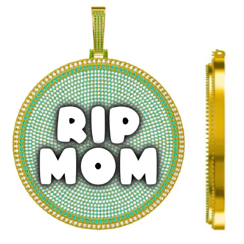 CUSTOM LETTER NECKLACE 3D BIG DISC sold by The GUU Shop