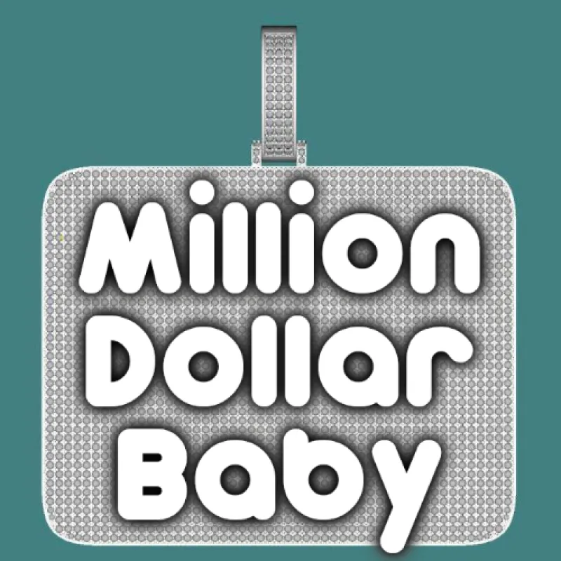 CUSTOM LETTER NECKLACE 3D BIG SQUARE sold by The GUU Shop