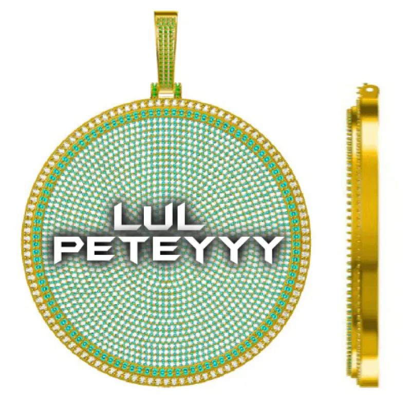 CUSTOM LETTER NECKLACE 3D BIG DISC made by The GUU Shop