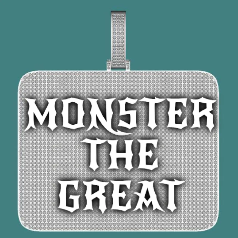 CUSTOM LETTER NECKLACE 3D BIG SQUARE sold by The GUU Shop