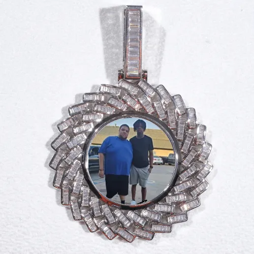 Large 3D Baguette Custom Picture Pendant sold by The GUU Shop