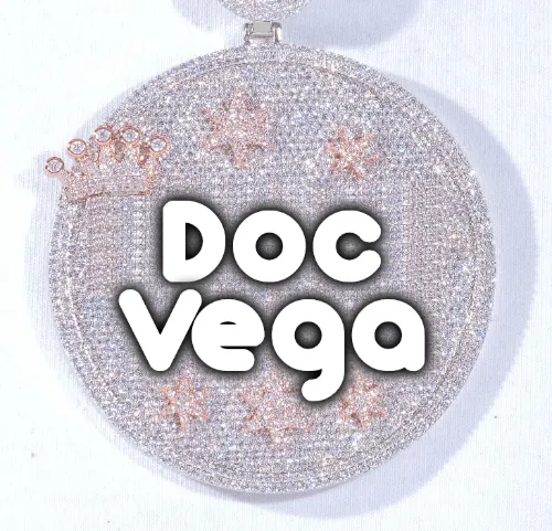 CUSTOM LETTER NECKLACE 3D BIG CROWN DISC sold by The GUU Shop