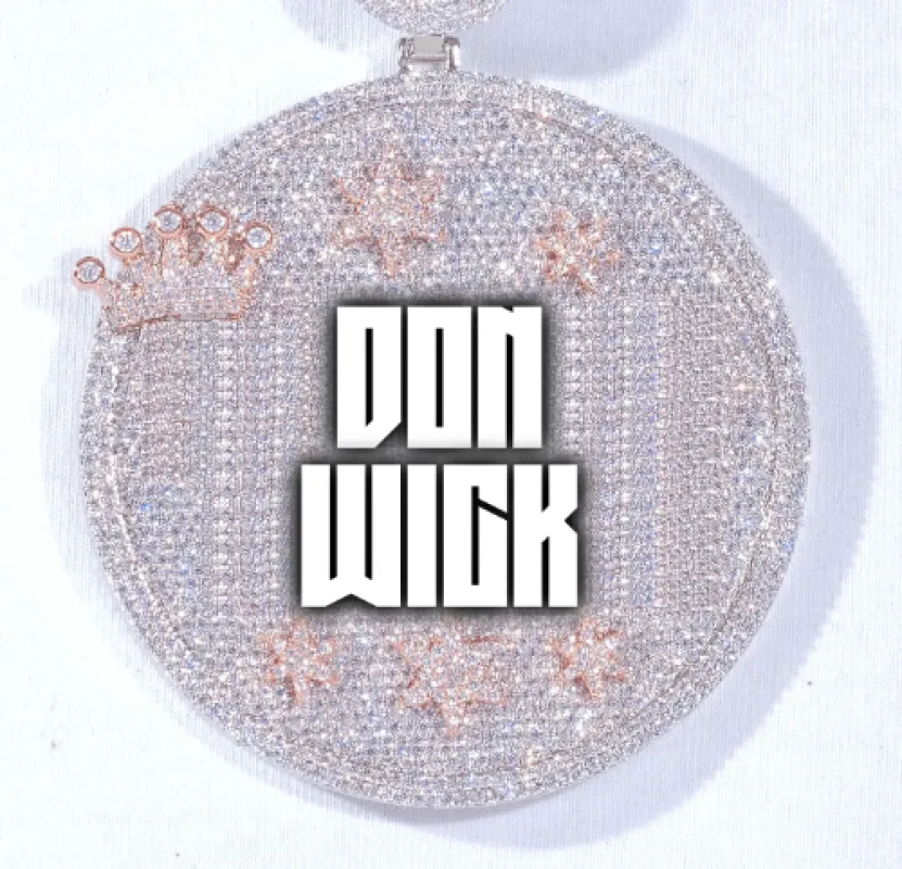 CUSTOM LETTER NECKLACE 3D BIG CROWN DISC sold by The GUU Shop