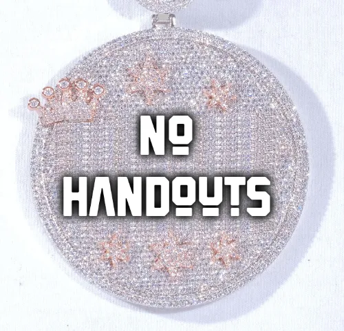 CUSTOM LETTER NECKLACE 3D BIG CROWN DISC sold by The GUU Shop