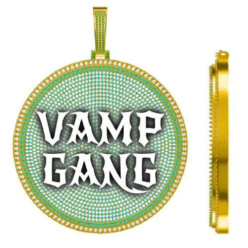 CUSTOM LETTER NECKLACE 3D BIG DISC sold by The GUU Shop