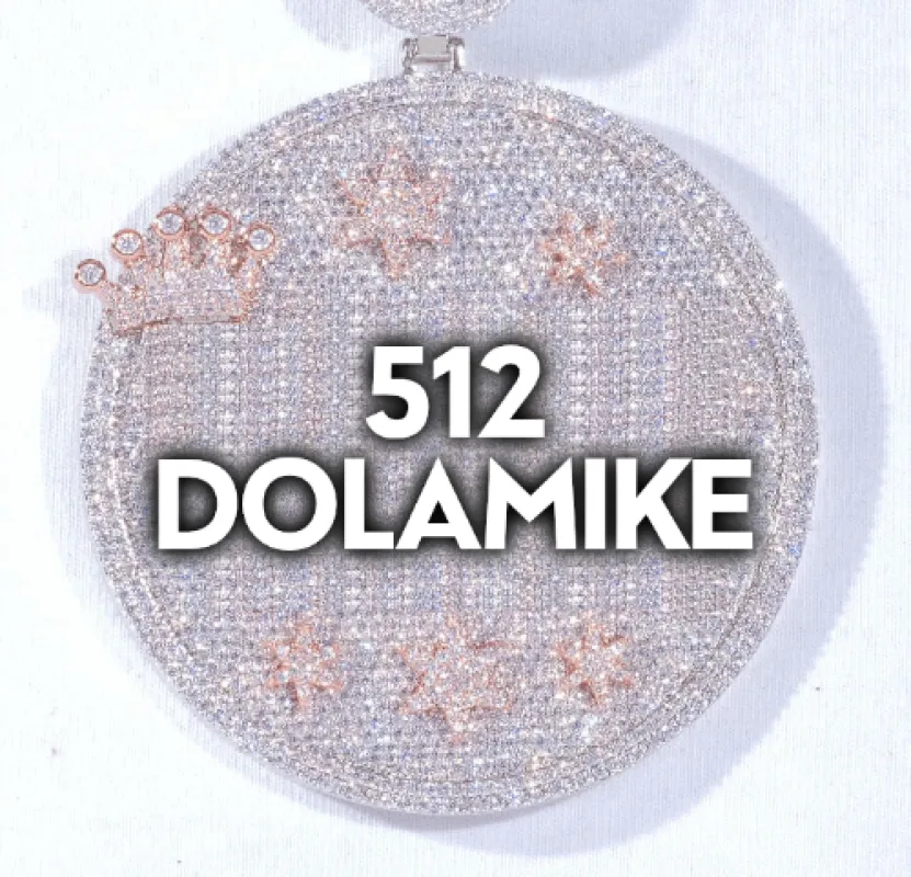 CUSTOM LETTER NECKLACE 3D BIG CROWN DISC made by The GUU Shop