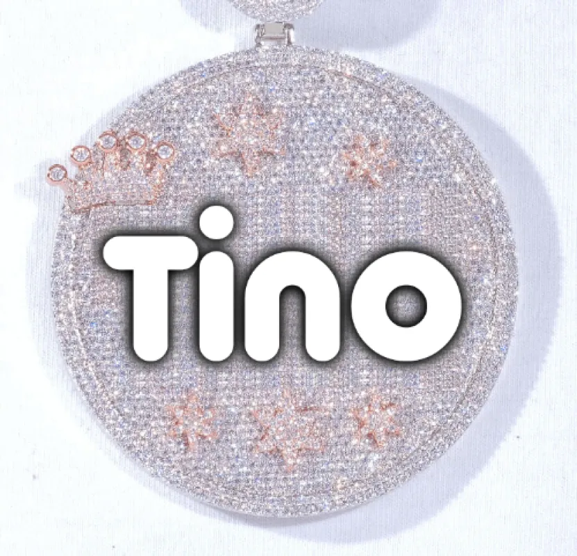 CUSTOM LETTER NECKLACE 3D BIG CROWN DISC made by The GUU Shop