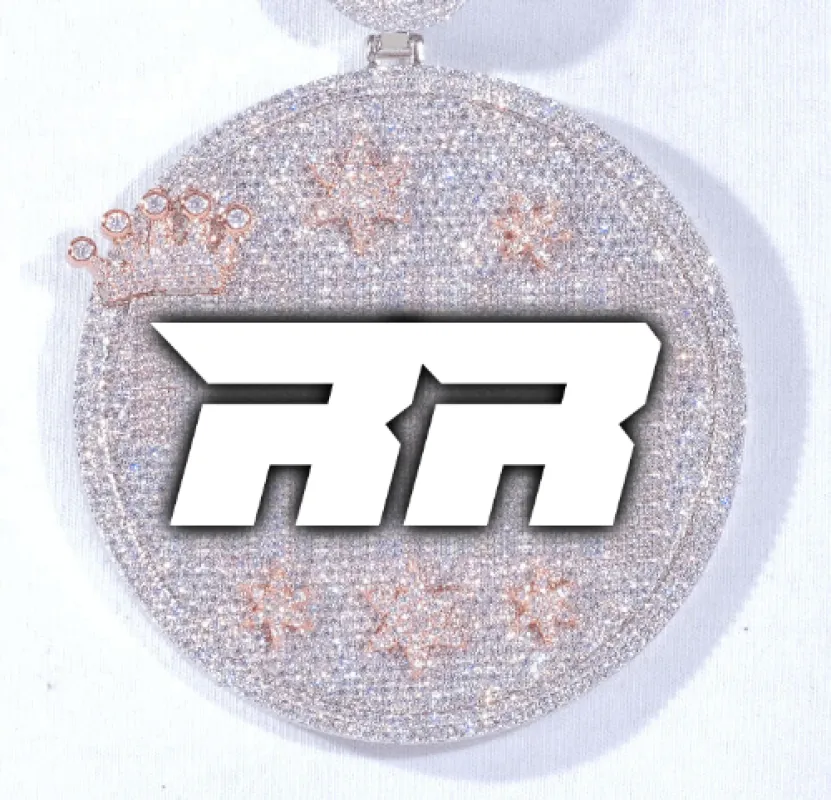 CUSTOM LETTER NECKLACE 3D BIG CROWN DISC sold by The GUU Shop