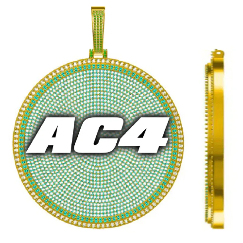 CUSTOM LETTER NECKLACE 3D BIG DISC sold by The GUU Shop