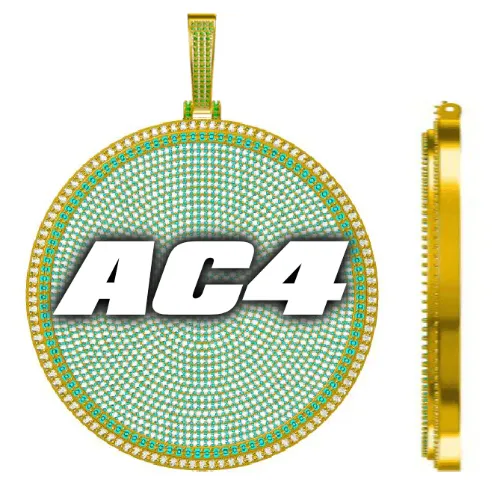 CUSTOM LETTER NECKLACE 3D BIG DISC sold by The GUU Shop