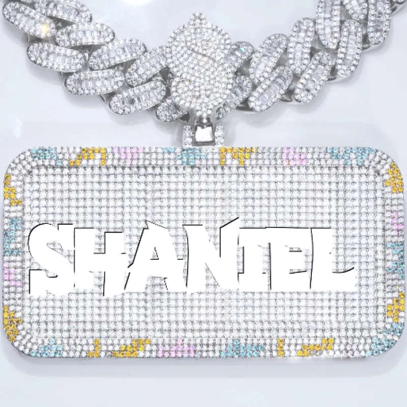 CUSTOM LETTER NECKLACE 3D COLORFUL SQUARE sold by The GUU Shop