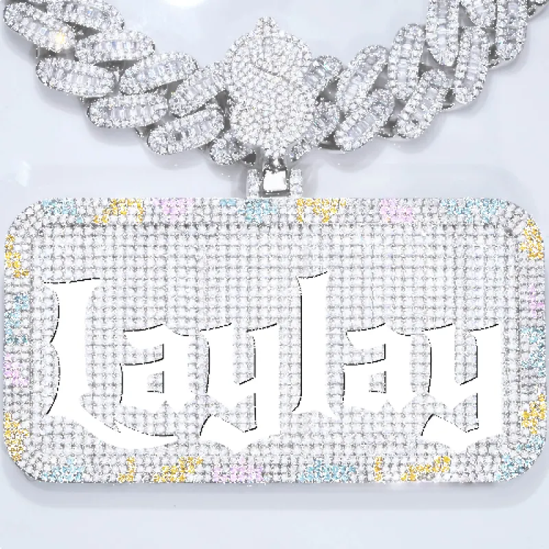 CUSTOM LETTER NECKLACE 3D COLORFUL SQUARE sold by The GUU Shop