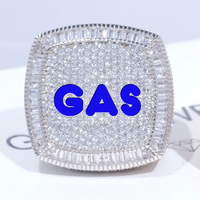 CUSTOM LETTER 3D ICED RING sold by The GUU Shop