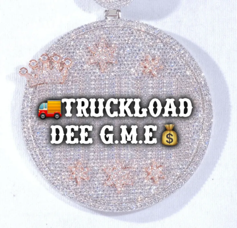 CUSTOM LETTER NECKLACE 3D BIG CROWN DISC made by The GUU Shop