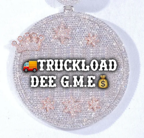 CUSTOM LETTER NECKLACE 3D BIG CROWN DISC sold by The GUU Shop