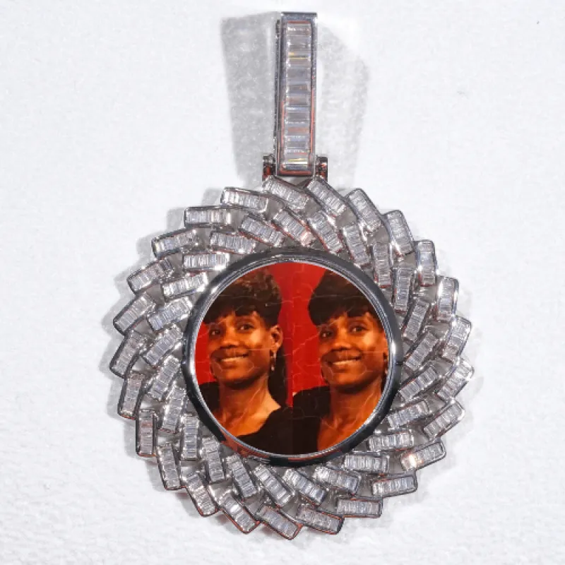 Large 3D Baguette Custom Picture Pendant sold by The GUU Shop