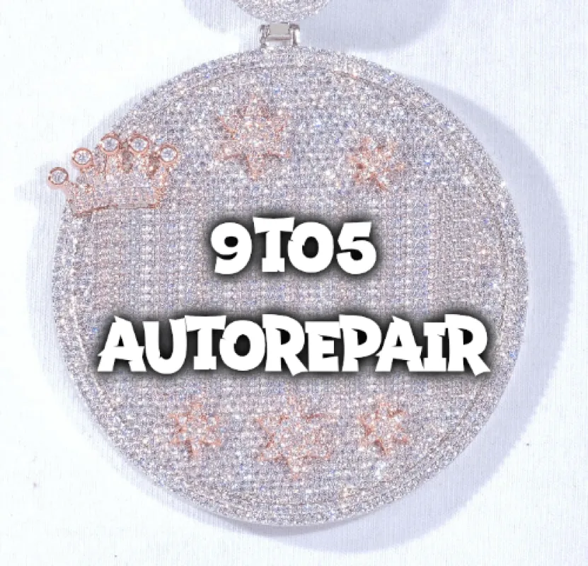 CUSTOM LETTER NECKLACE 3D BIG CROWN DISC sold by The GUU Shop