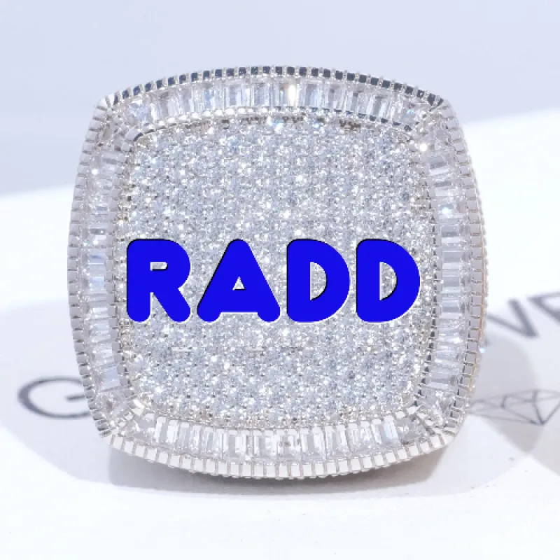 CUSTOM LETTER 3D ICED RING sold by The GUU Shop