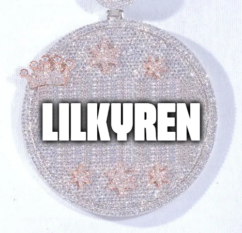 CUSTOM LETTER NECKLACE 3D BIG CROWN DISC sold by The GUU Shop