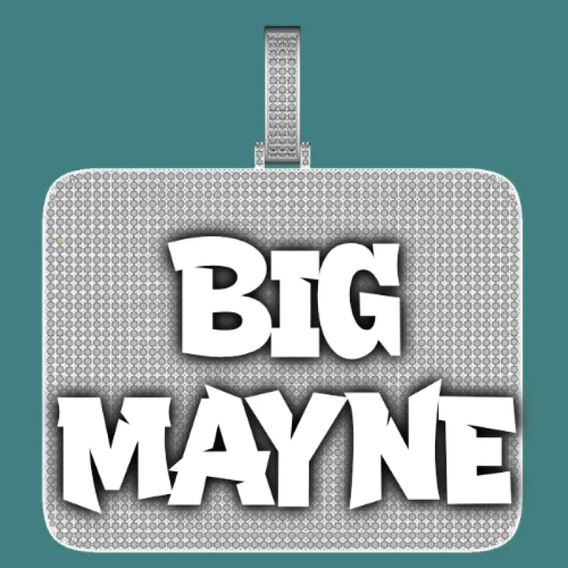 CUSTOM LETTER NECKLACE 3D BIG SQUARE sold by The GUU Shop