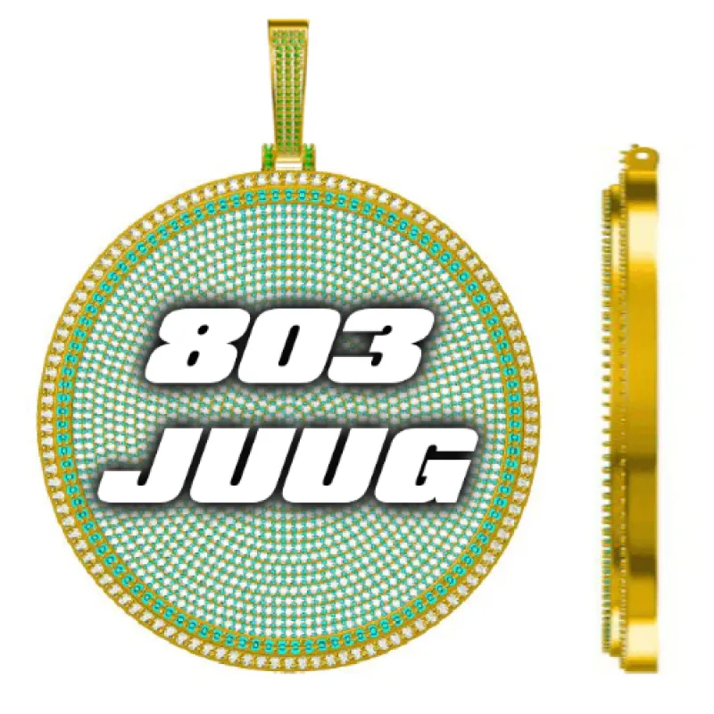 CUSTOM LETTER NECKLACE 3D BIG DISC sold by The GUU Shop