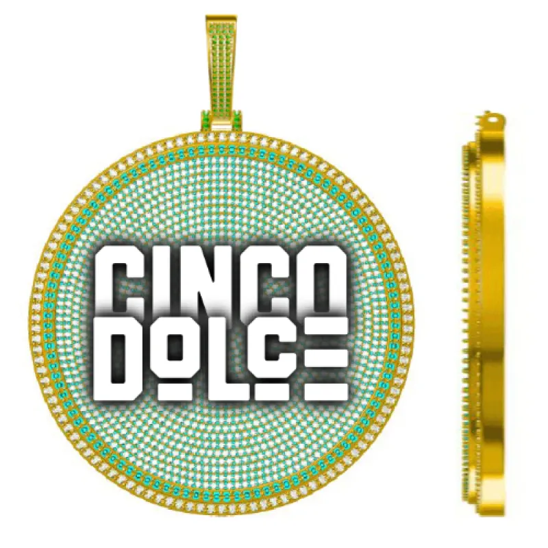 CUSTOM LETTER NECKLACE 3D BIG DISC sold by The GUU Shop