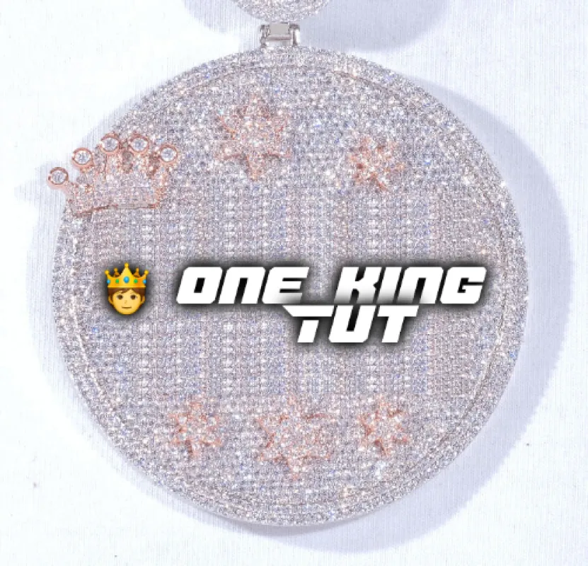 CUSTOM LETTER NECKLACE 3D BIG CROWN DISC made by The GUU Shop