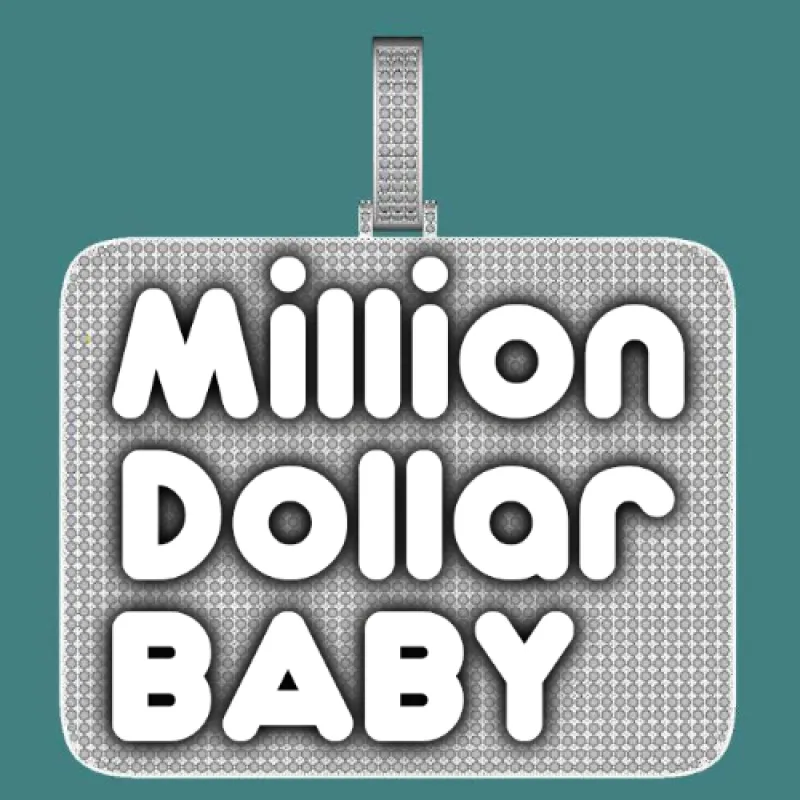 CUSTOM LETTER NECKLACE 3D BIG SQUARE sold by The GUU Shop