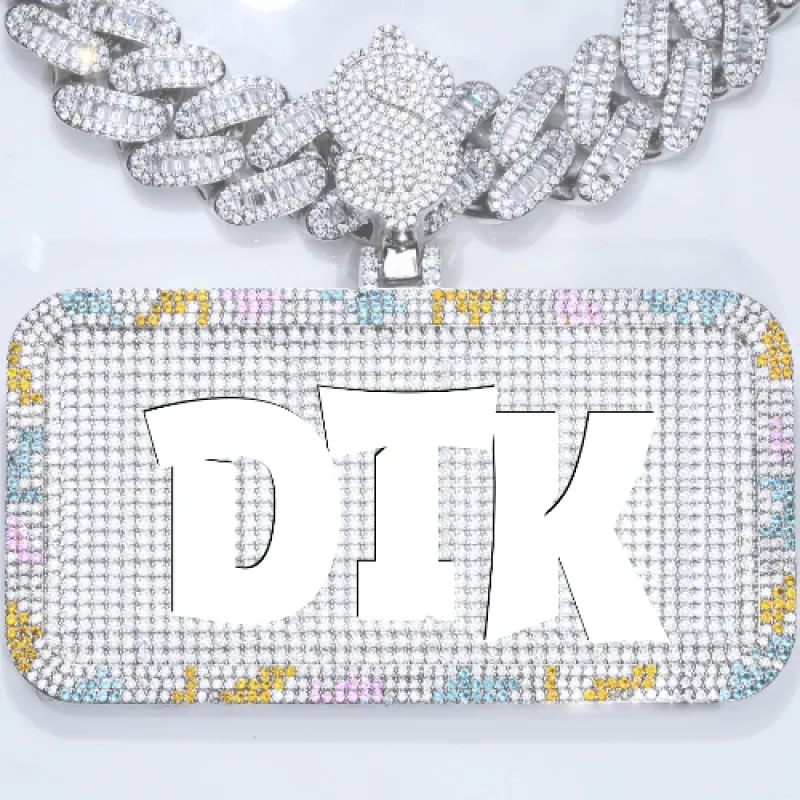 CUSTOM LETTER NECKLACE 3D COLORFUL SQUARE sold by The GUU Shop