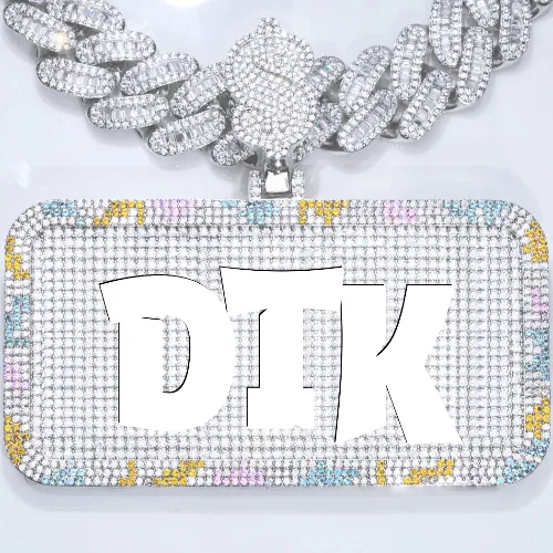 CUSTOM LETTER NECKLACE 3D COLORFUL SQUARE sold by The GUU Shop