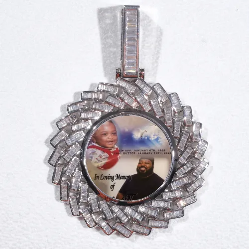 Large 3D Baguette Custom Picture Pendant sold by The GUU Shop