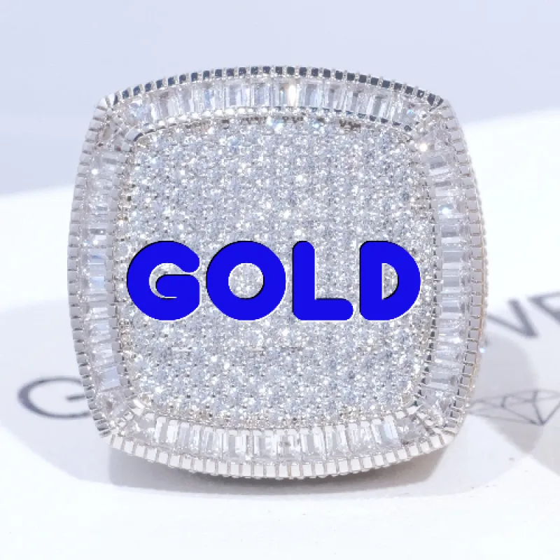 CUSTOM LETTER 3D ICED RING made by The GUU Shop