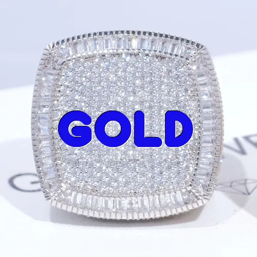 CUSTOM LETTER 3D ICED RING sold by The GUU Shop