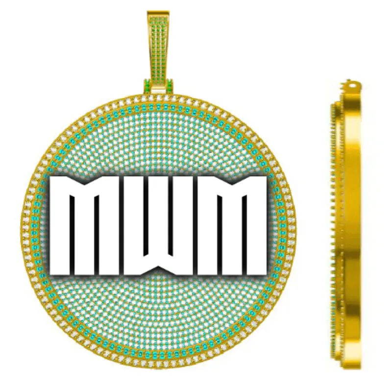 CUSTOM LETTER NECKLACE 3D BIG DISC made by The GUU Shop