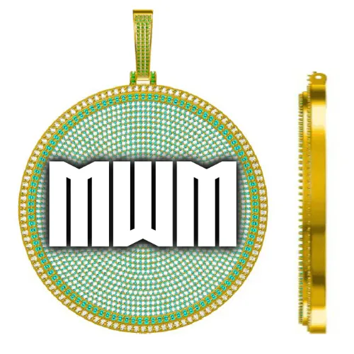 CUSTOM LETTER NECKLACE 3D BIG DISC sold by The GUU Shop