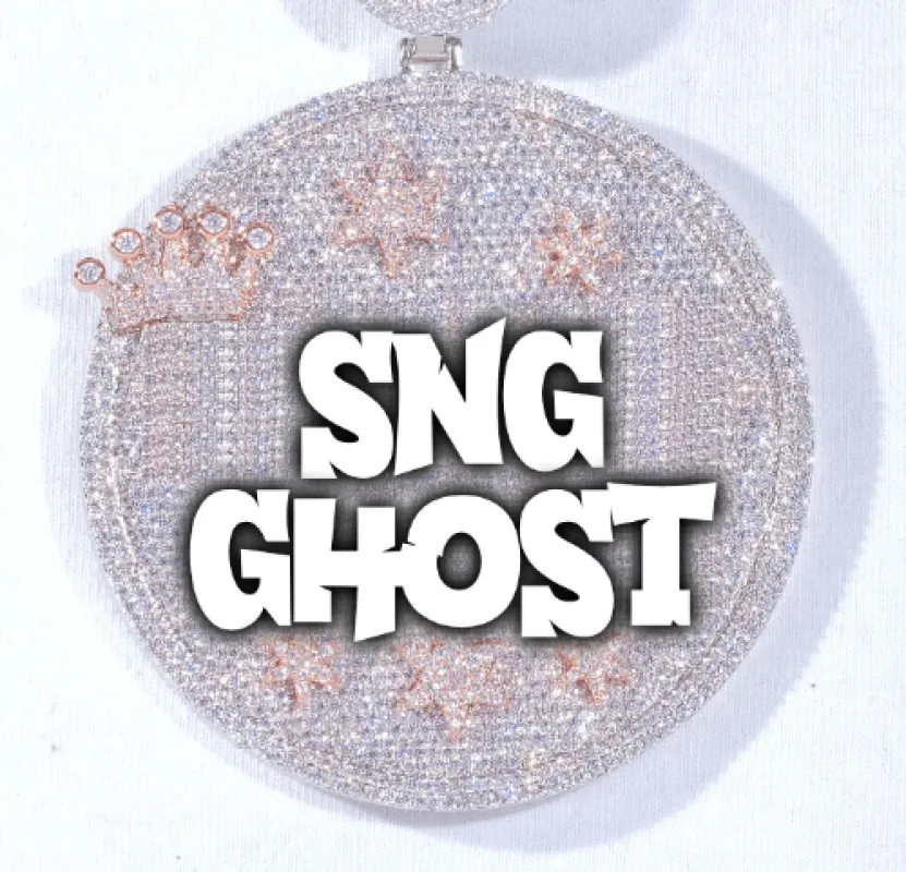 CUSTOM LETTER NECKLACE 3D BIG CROWN DISC sold by The GUU Shop