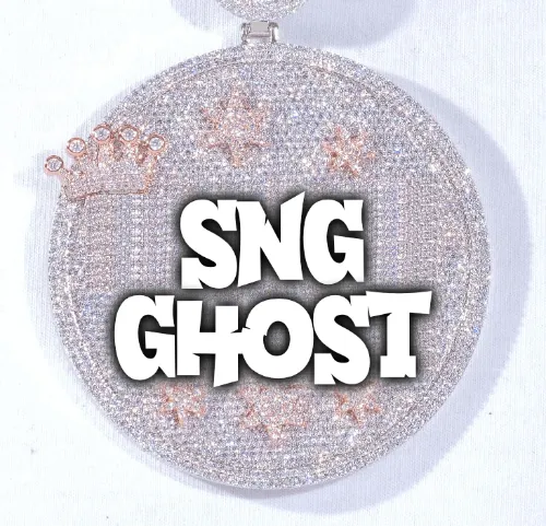 CUSTOM LETTER NECKLACE 3D BIG CROWN DISC sold by The GUU Shop