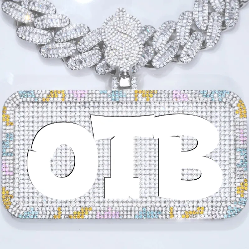 CUSTOM LETTER NECKLACE 3D COLORFUL SQUARE sold by The GUU Shop