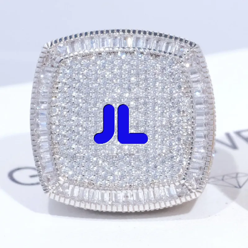 CUSTOM LETTER 3D ICED RING sold by The GUU Shop