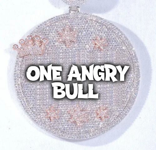 CUSTOM LETTER NECKLACE 3D BIG CROWN DISC sold by The GUU Shop